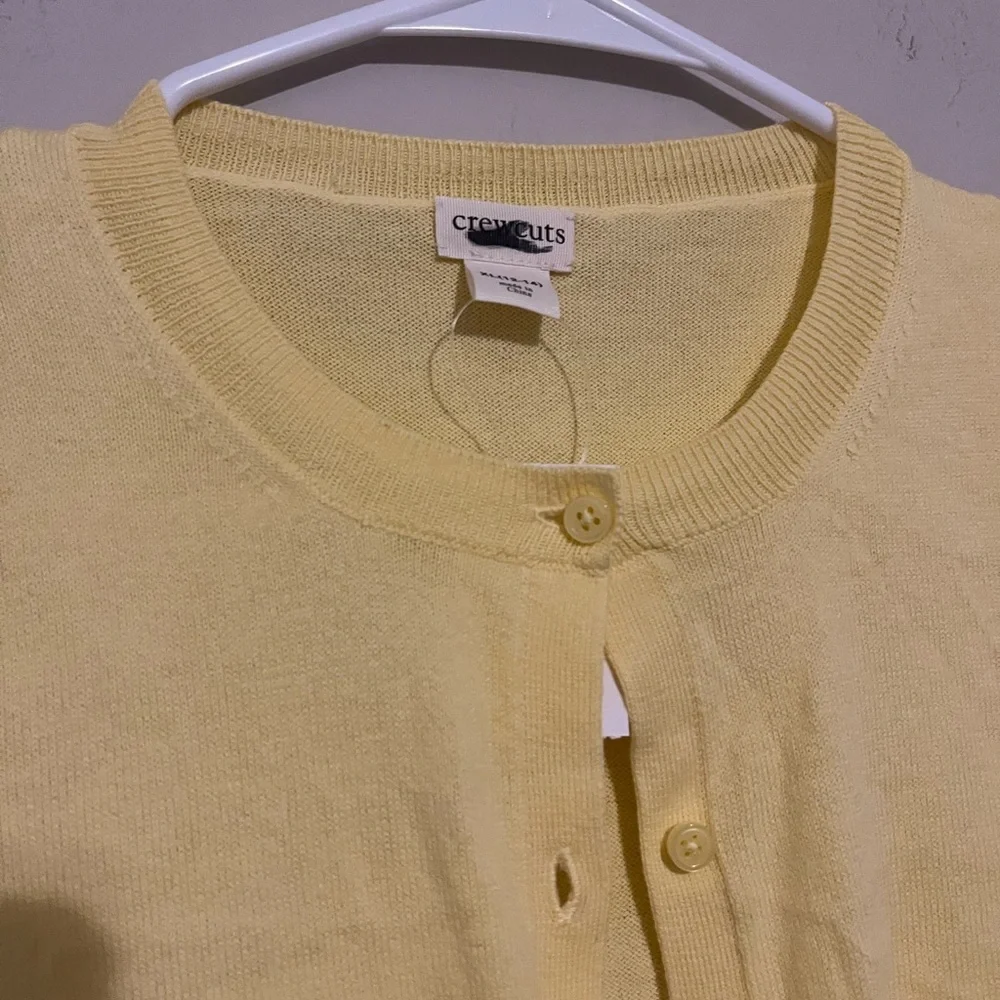 Crewcuts Girls' Casey cardigan sweater in Sunlight Yellow Size XL
